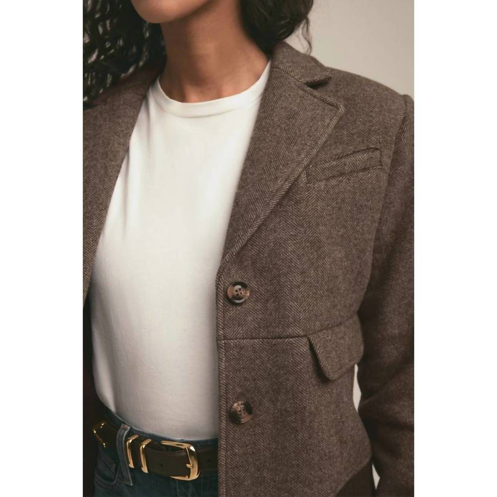 NEW FAVORITE DAUGHTER the city bomber jacket in chocolate herring - Picture 5 of 11